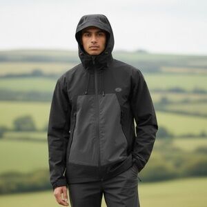 Round Two Men's Black and Dark Gray Performance Jacket